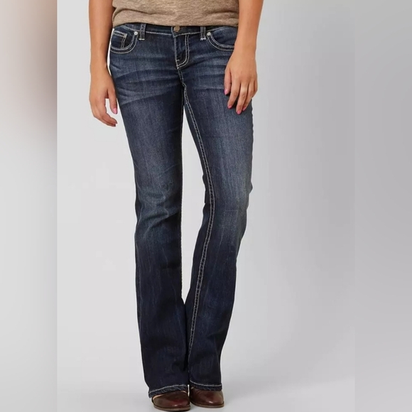 BKE Sabrina Flare Buckle Jeans sz 27x31 - Picture 1 of 9